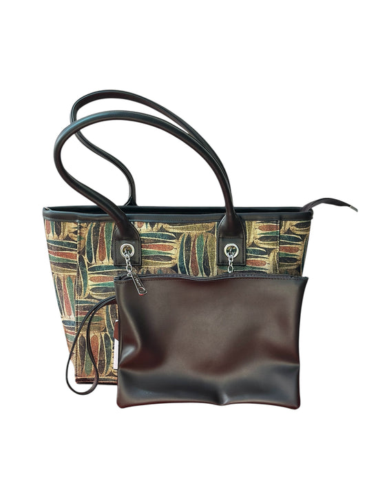 Amalam Printed Tote Bag with Detachable Pouch – Multicolor