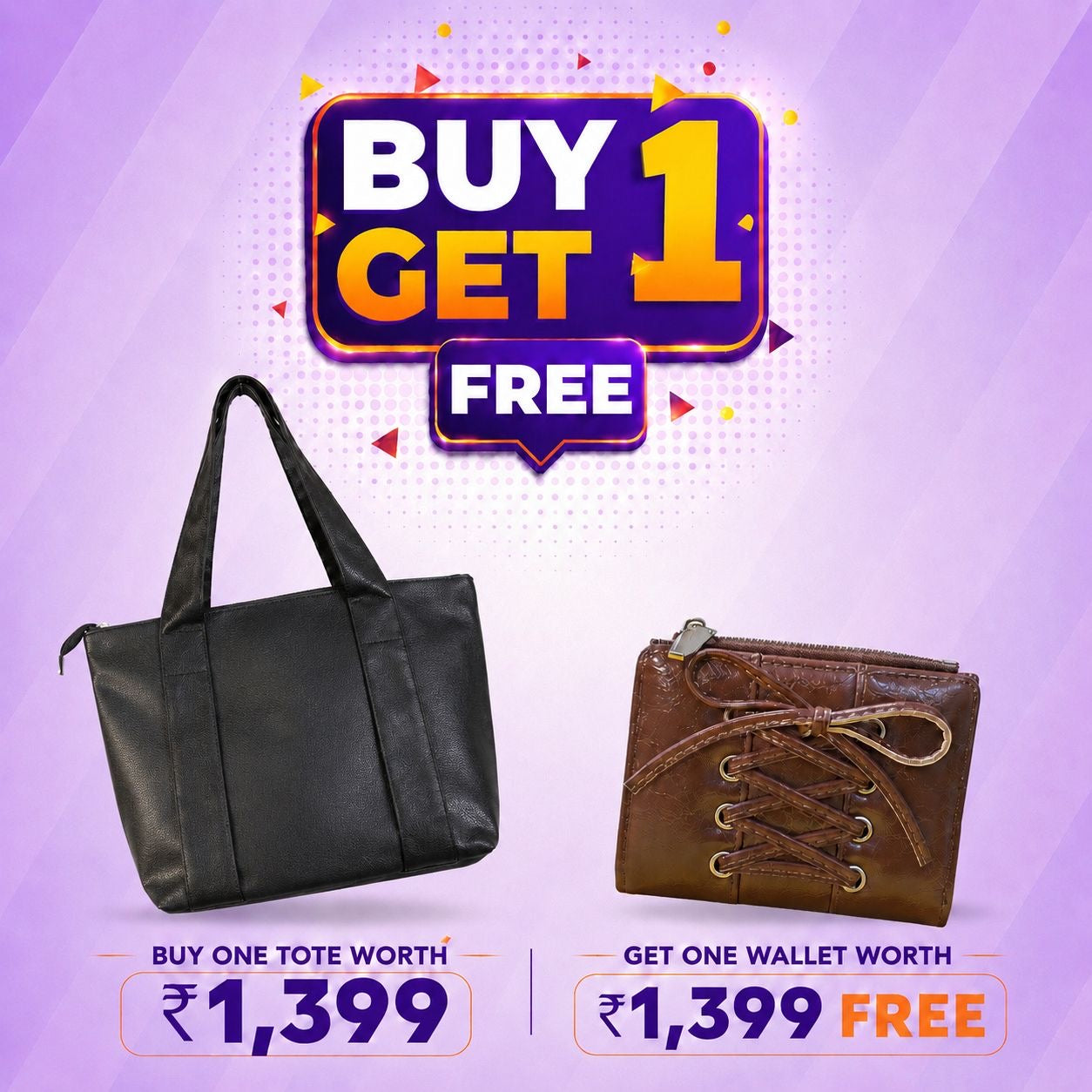 Buy 1 Get 1 Free - Grace Tote Bag With Mini Wallet