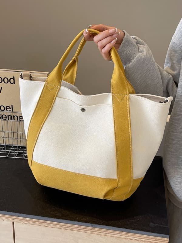 Classic Contrast Tote Purse
