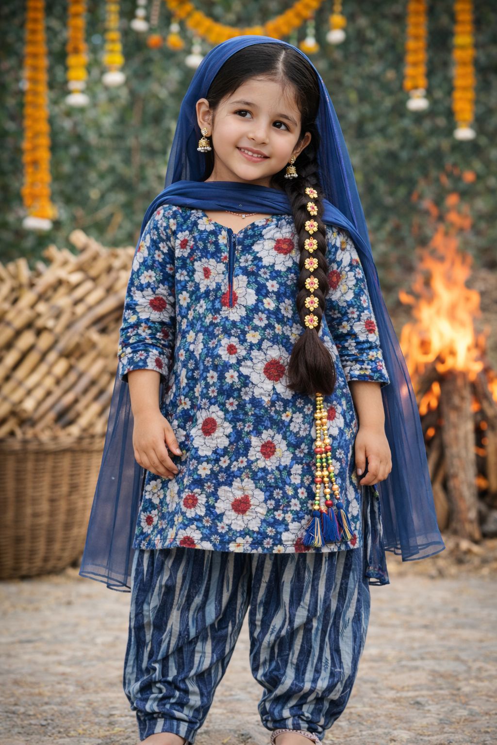 Heritage Bloom Floral Woolen Un-Stitched Fabric.