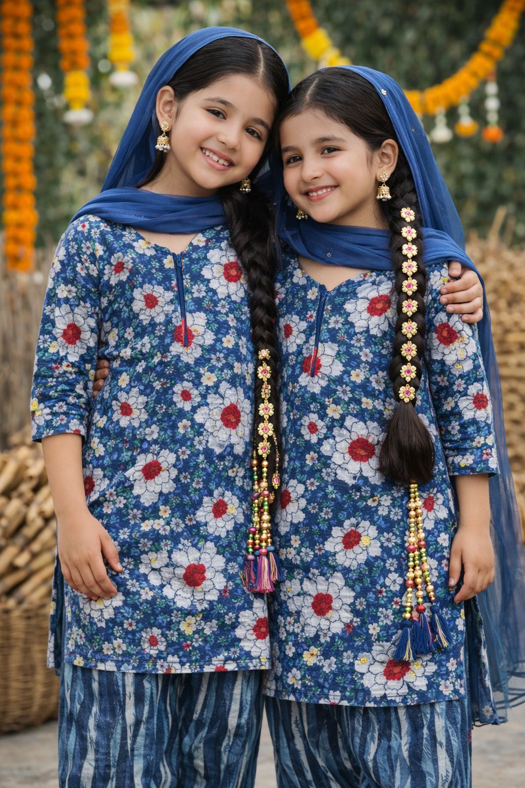 Heritage Bloom Floral Woolen Un-Stitched Fabric.