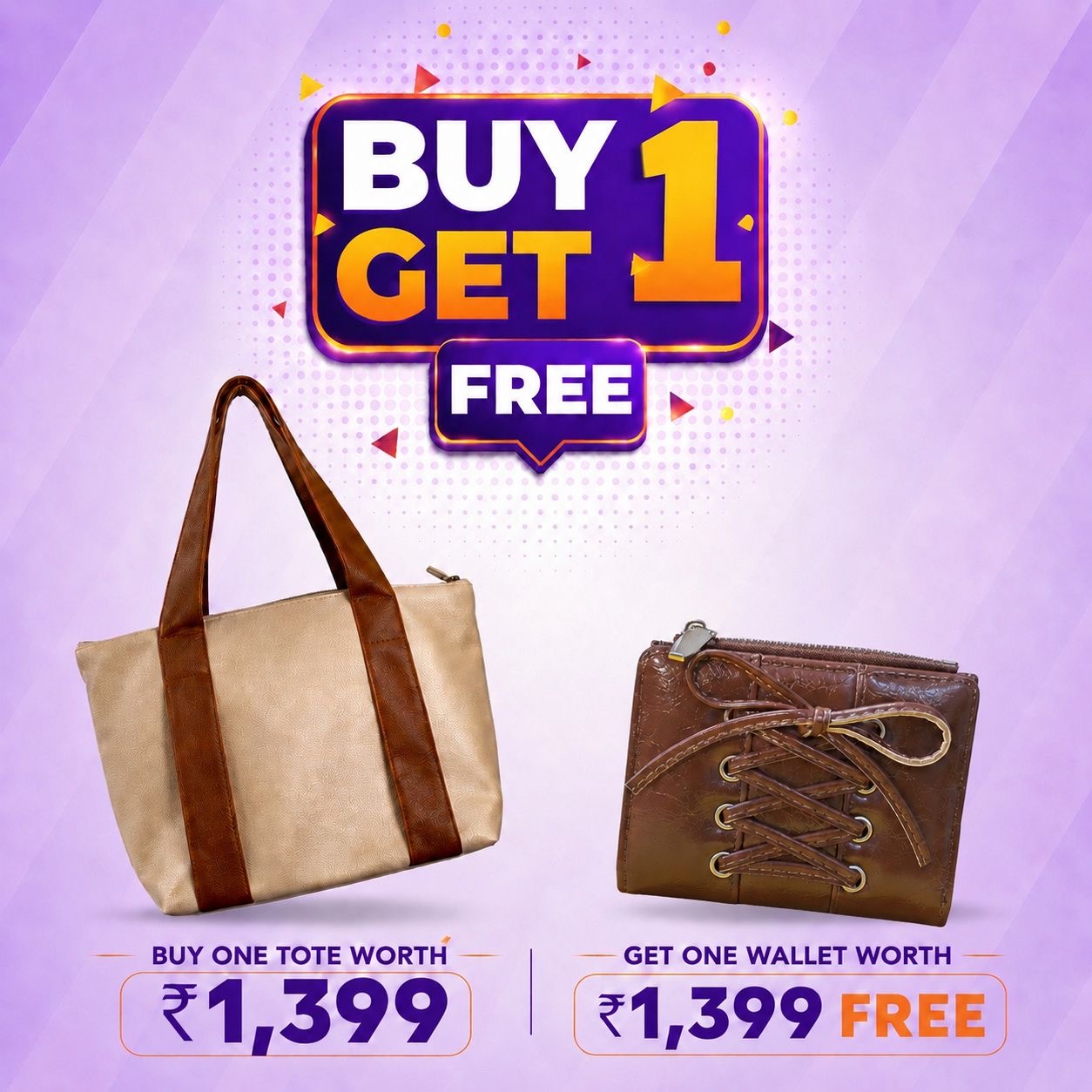 Buy 1 Get 1 Free - Grace Tote Bag With Mini Wallet