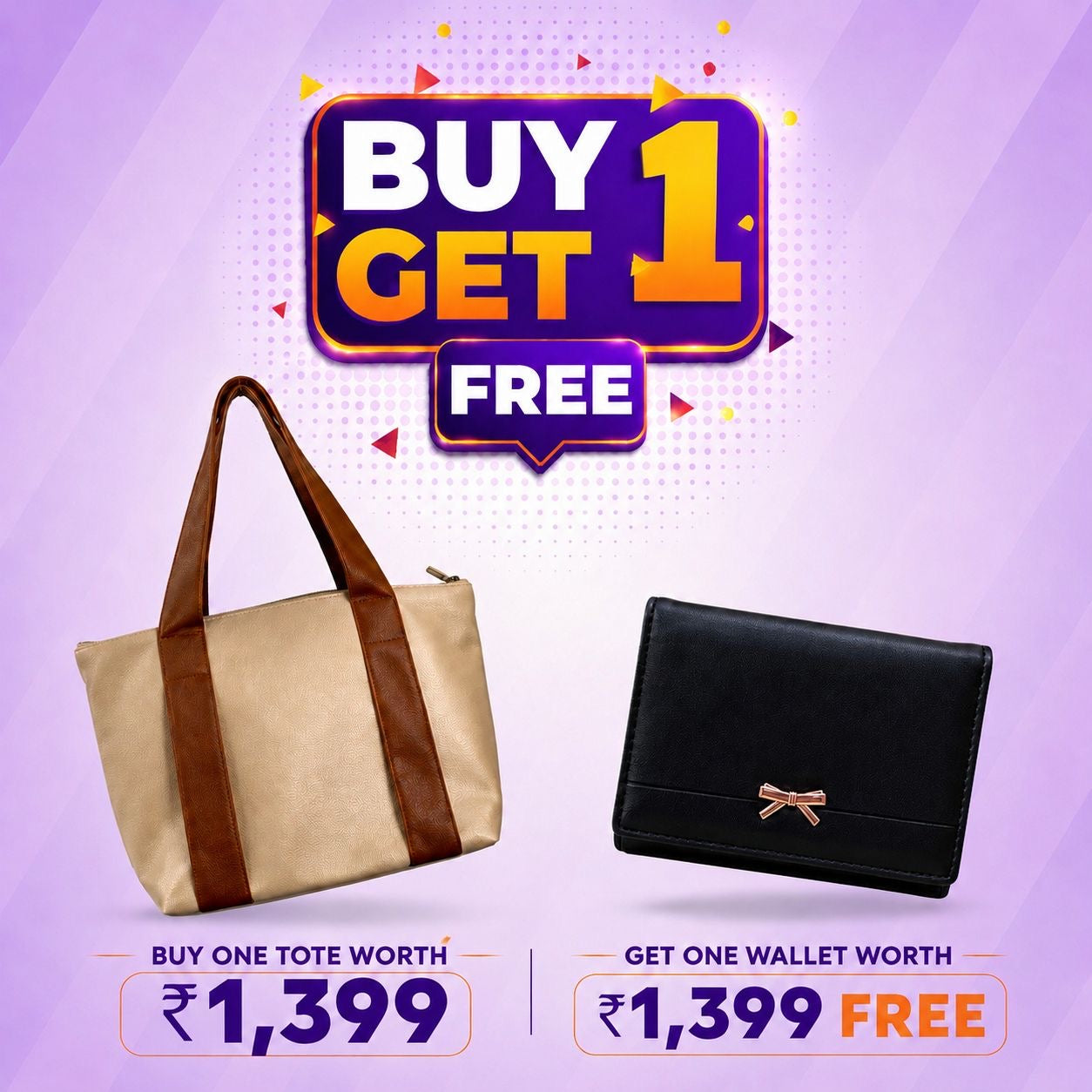Buy 1 Get 1 Free - Grace Tote Bag With Mini Wallet
