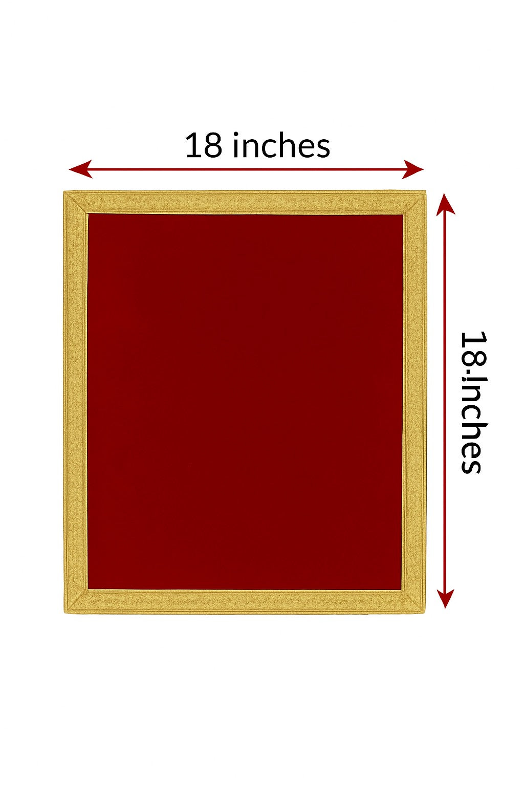 Red Velvet Pooja Aasan Cloth for God/Goddess – 10x10 Inch Temple Mat with Golden Embroidery | Decorative Puja Cloth for Mandir & Home Temple