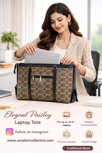 Elegant Paisley Laptop Tote Bag