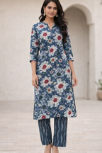 Heritage Bloom Floral Woolen Un-Stitched Fabric.