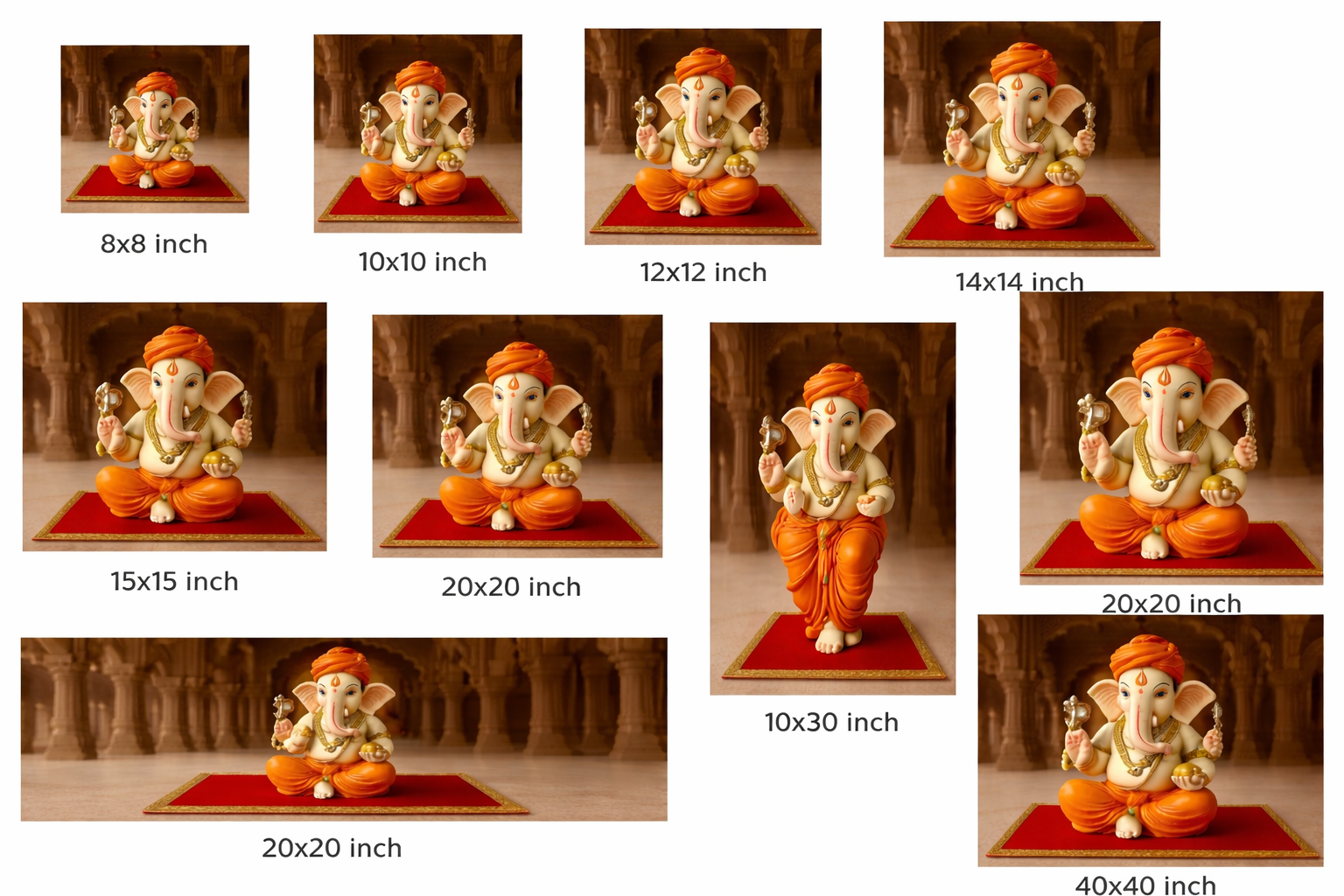 Red Velvet Temple Pooja Aasan - Different Sizes