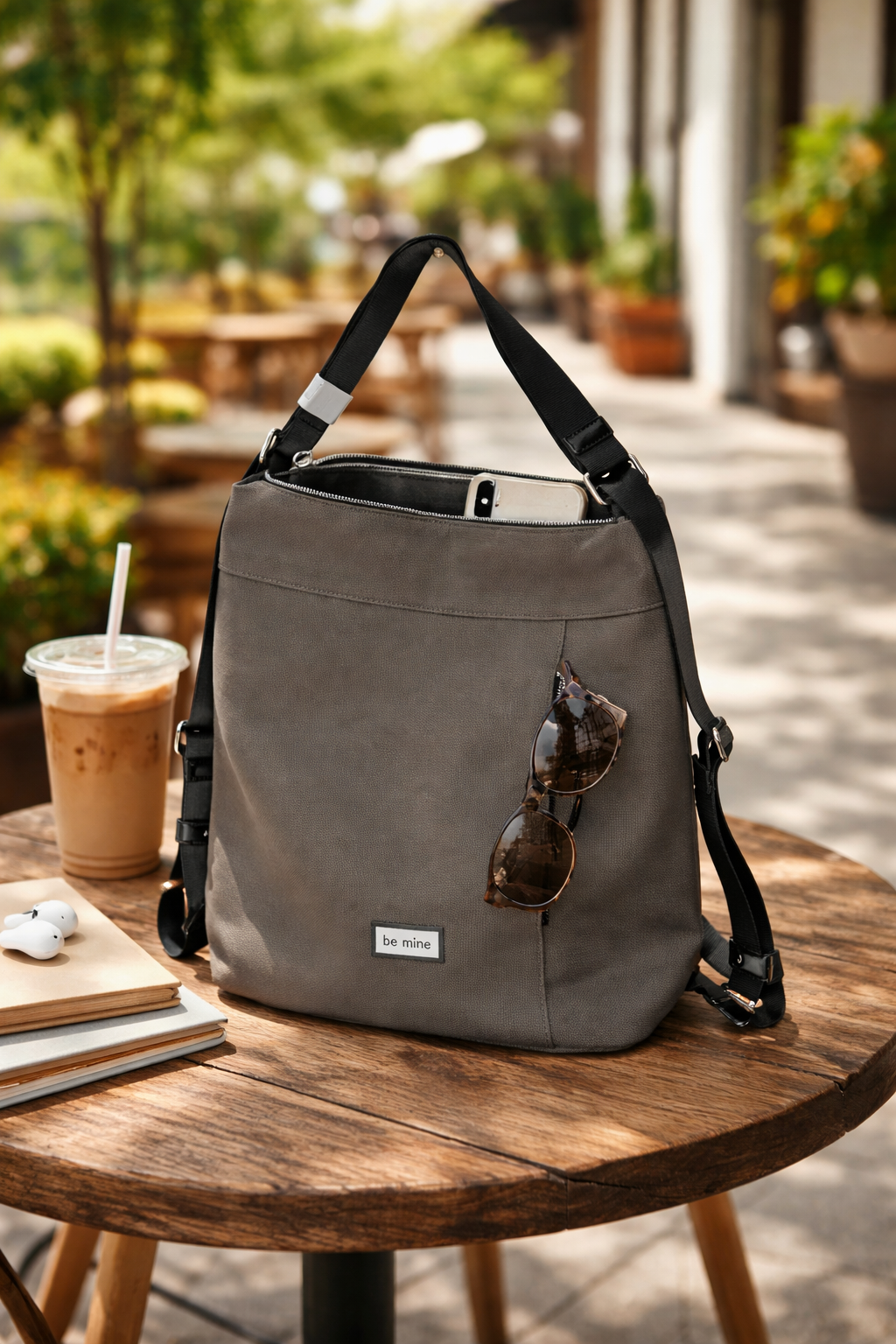 Be Mine Convertible Crossbody Backpack – Grey