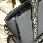 Women’s Woven Canvas Tote Bag with Jacquard Webbing