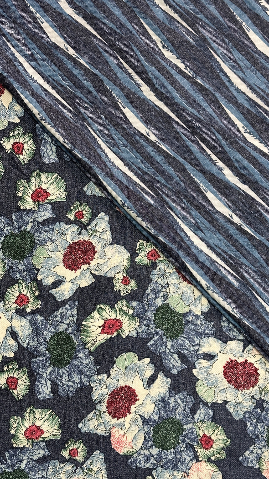 Heritage Bloom Floral Woolen Un-Stitched Fabric.