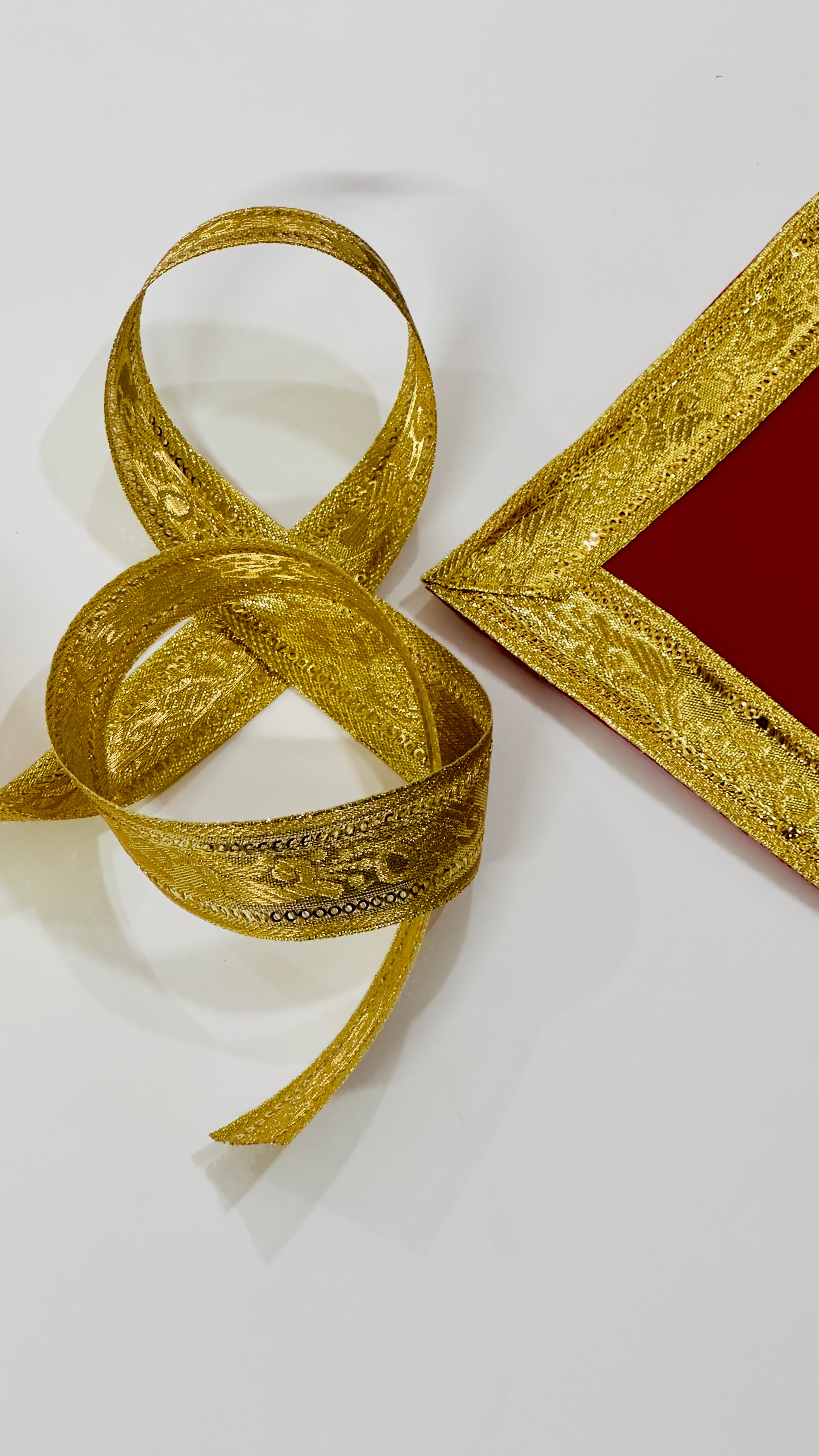 Red Velvet Asaan Set(5 Pieces) for God/Goddess, 4*4(Two Pieces), 20*20(1 Piece), 15*20(1 Piece). Golden Embroidery, Cloth for Temple