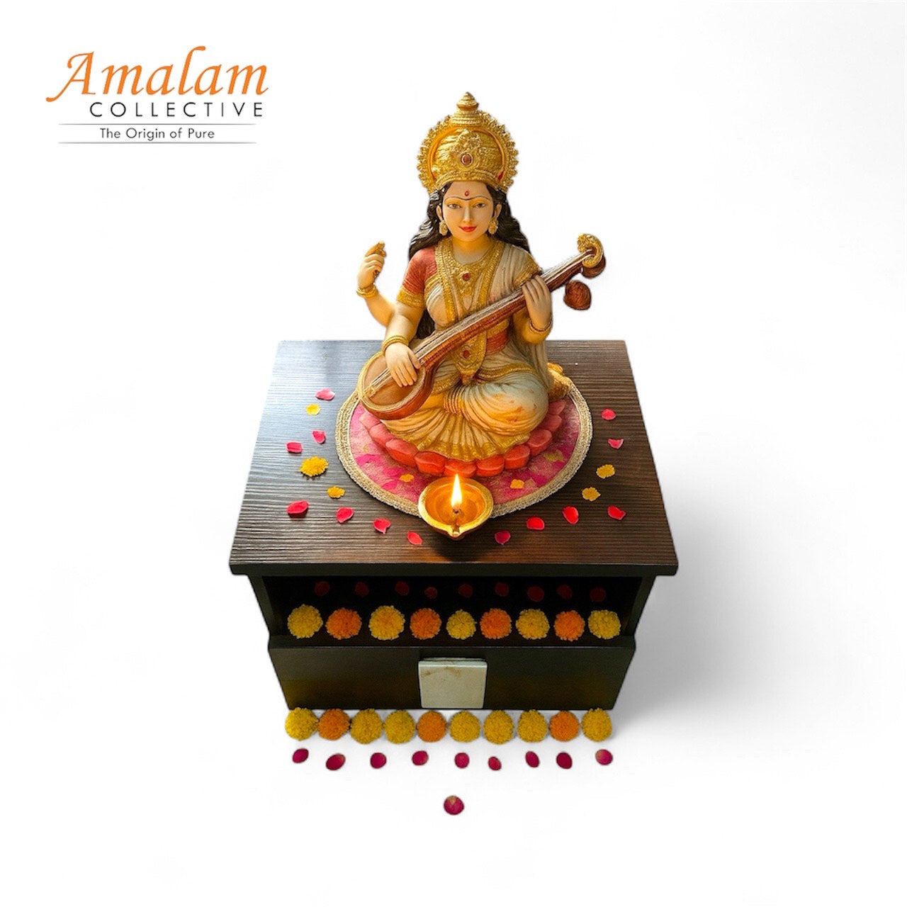 Pink Magenta Color Chourang Asaan Combo Pack (Qty1) 14*14 Inch. Round Asaan(Qty1) 10 Inches, Square Asaan(Qty1) 10*10 Inches Golden Embroidery, Cloth for Temple