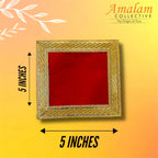 Red Velvet Pooja Aasan Cloth for Temple(Size 5x5 Inches)