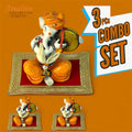 Combo Pack Red Velvet Aasan for God/Goddess: Three Pieces Set