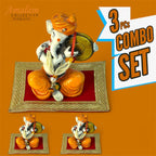 Combo Pack Red Velvet Aasan for God/Goddess: Three Pieces Set
