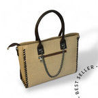 Amalam Collective Canvas Tote Bag with Chain Detail – Elegant Everyday Carry