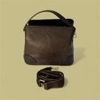 Handcrafted Brown Pouch with Elephant Embossing – Artisan Zip Bag