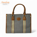 Structured Canvas Tote Bag with Trim – Classic Everyday Handbag