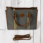 Structured Canvas Tote Bag with Trim – Classic Everyday Handbag