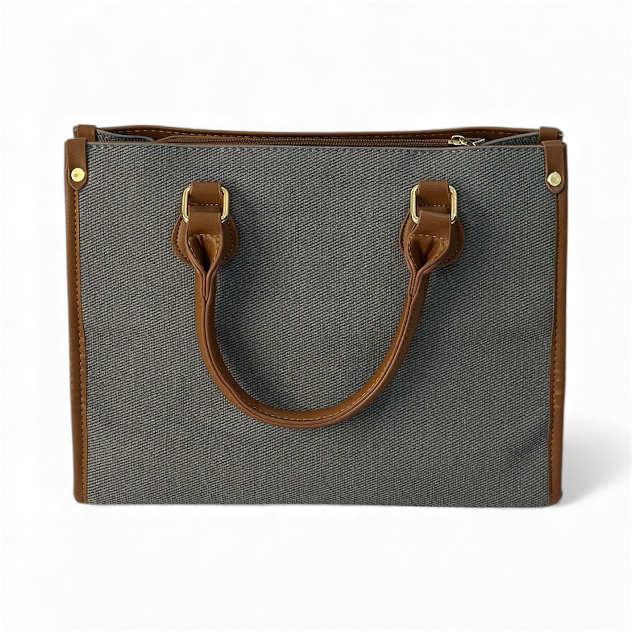 Structured Canvas Tote Bag with Trim – Classic Everyday Handbag