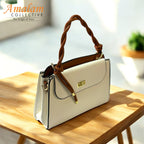 Elegant Top Handle Handbag with Flap Closure – Classic Everyday Satchel