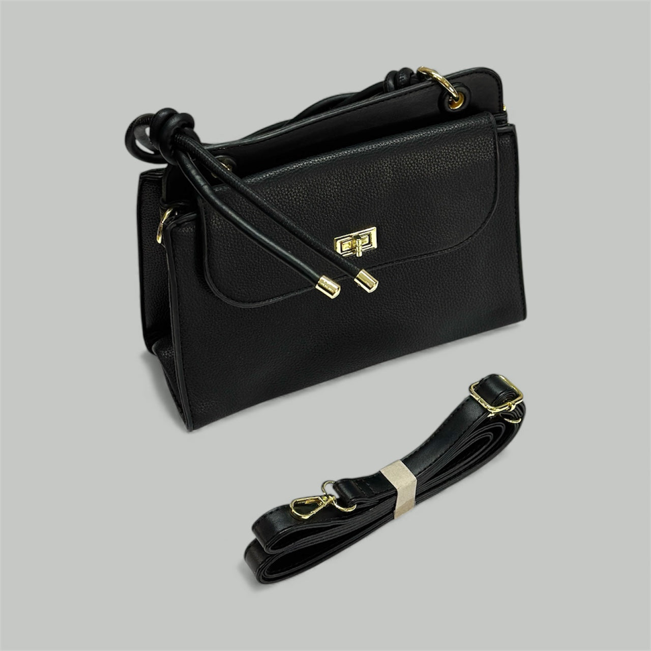 Elegant Top Handle Handbag with Flap Closure – Classic Everyday Satchel