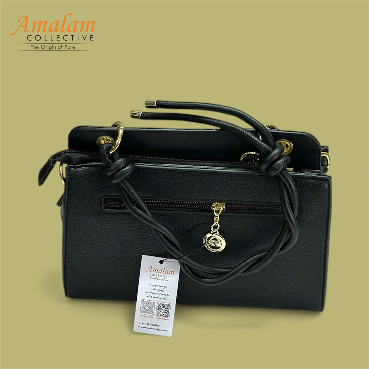 Elegant Top Handle Handbag with Flap Closure – Classic Everyday Satchel