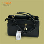 Elegant Top Handle Handbag with Flap Closure – Classic Everyday Satchel