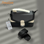 Two-Tone Structured Bag with Top Handle – Modern Classic Satchel