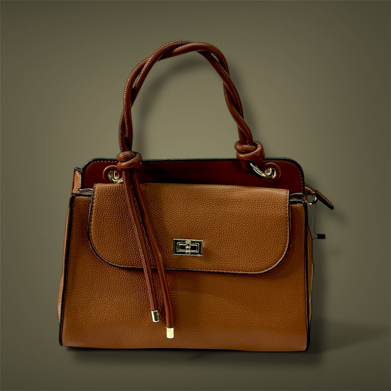 Elegant Top Handle Handbag with Flap Closure – Classic Everyday Satchel