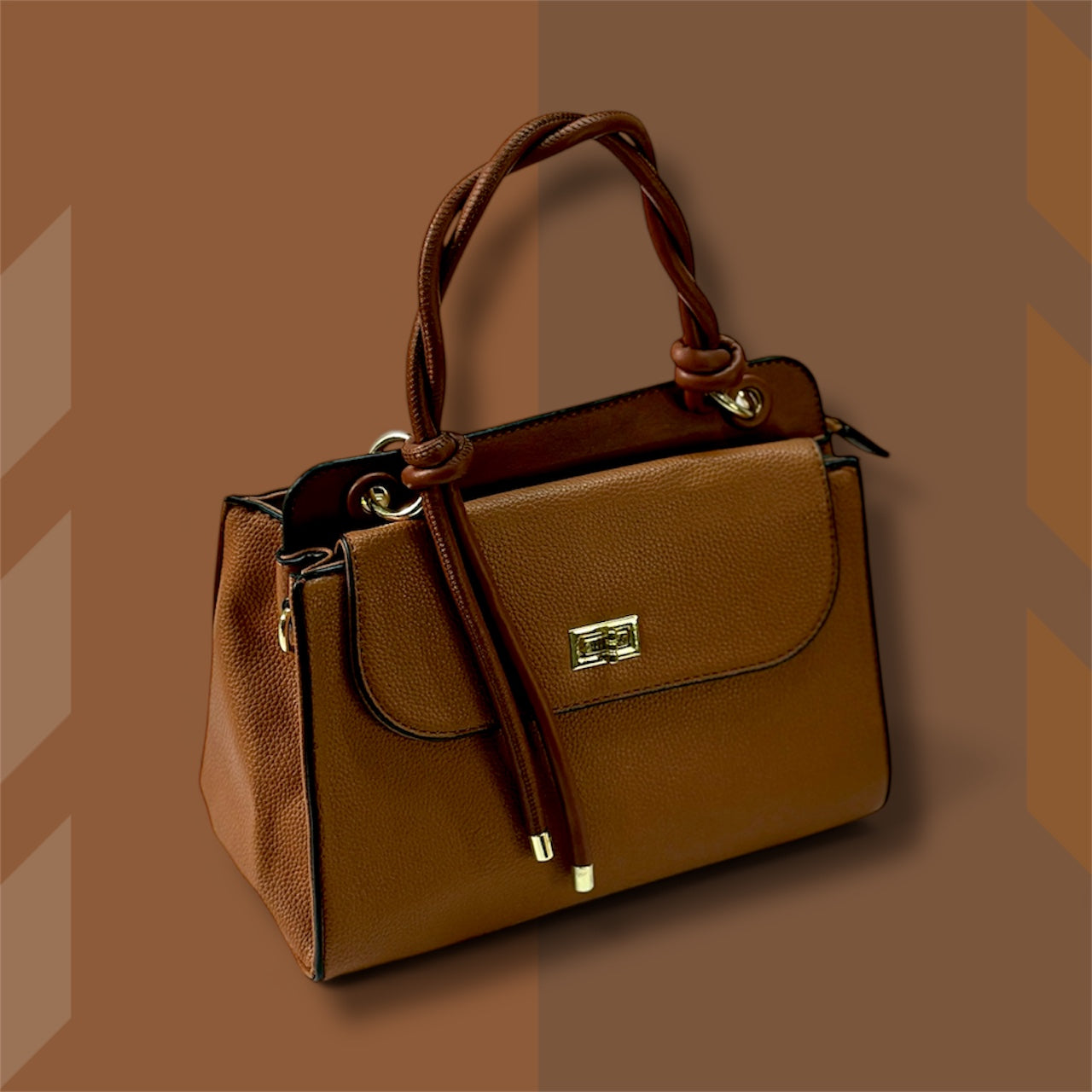 Elegant Top Handle Handbag with Flap Closure – Classic Everyday Satchel