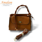 Elegant Top Handle Handbag with Flap Closure – Classic Everyday Satchel