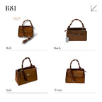 Elegant Top Handle Handbag with Flap Closure – Classic Everyday Satchel