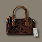 Luxury Croc-Embossed Top Handle Handbag – Classic Structured Satchel