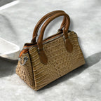 Luxury Croc-Embossed Top Handle Handbag – Classic Structured Satchel