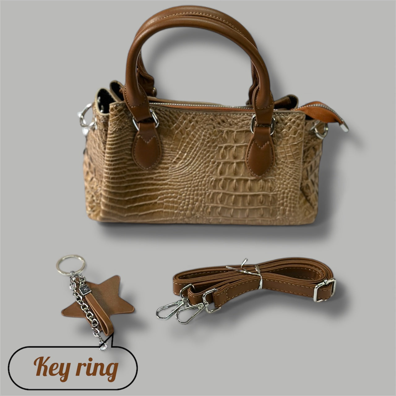 Luxury Croc-Embossed Top Handle Handbag – Classic Structured Satchel