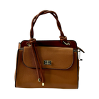 Elegant Top Handle Handbag with Flap Closure – Classic Everyday Satchel