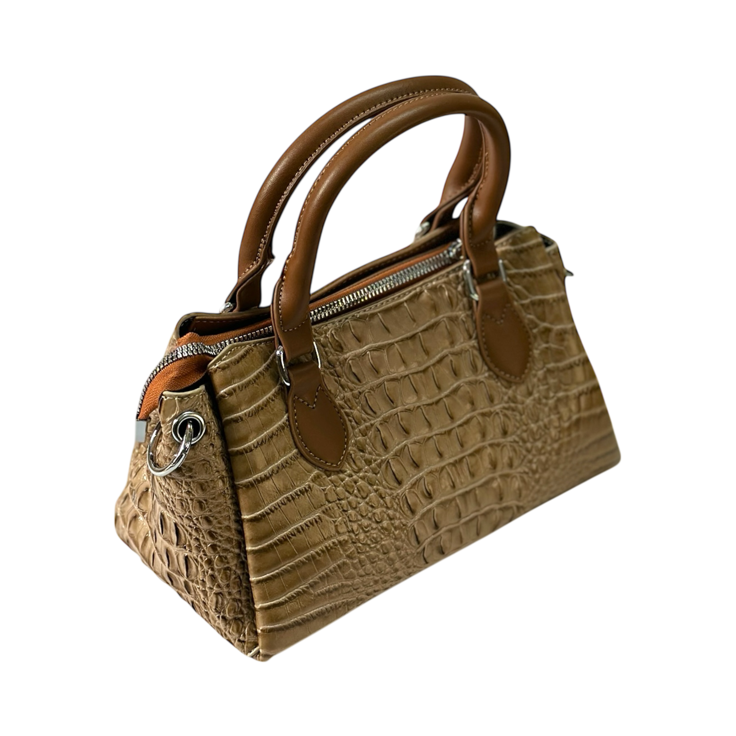 Luxury Croc-Embossed Top Handle Handbag – Classic Structured Satchel