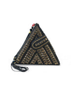 Geometric Beaded Party Clutch with Wrist Strap