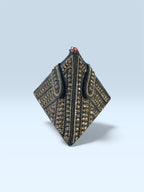 Geometric Beaded Party Clutch with Wrist Strap