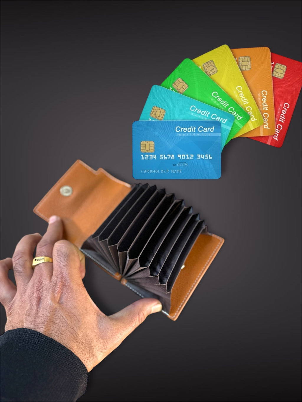 Slim Multi-Card Accordion Wallet