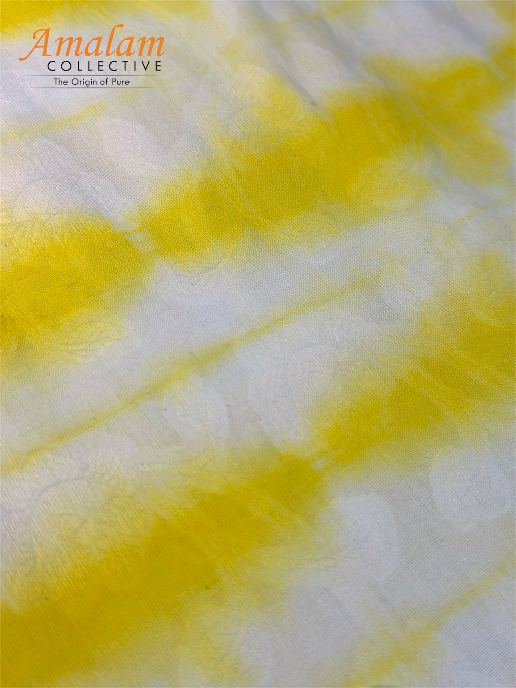 Hand-dyed Yellow Pattern Un-stitched Suit Fabric