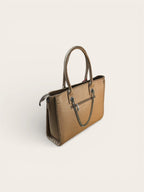 Amalam Collective Canvas Tote Bag with Chain Detail – Elegant Everyday Carry