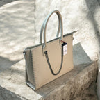 Amalam Collective Canvas Tote Bag with Chain Detail – Elegant Everyday Carry