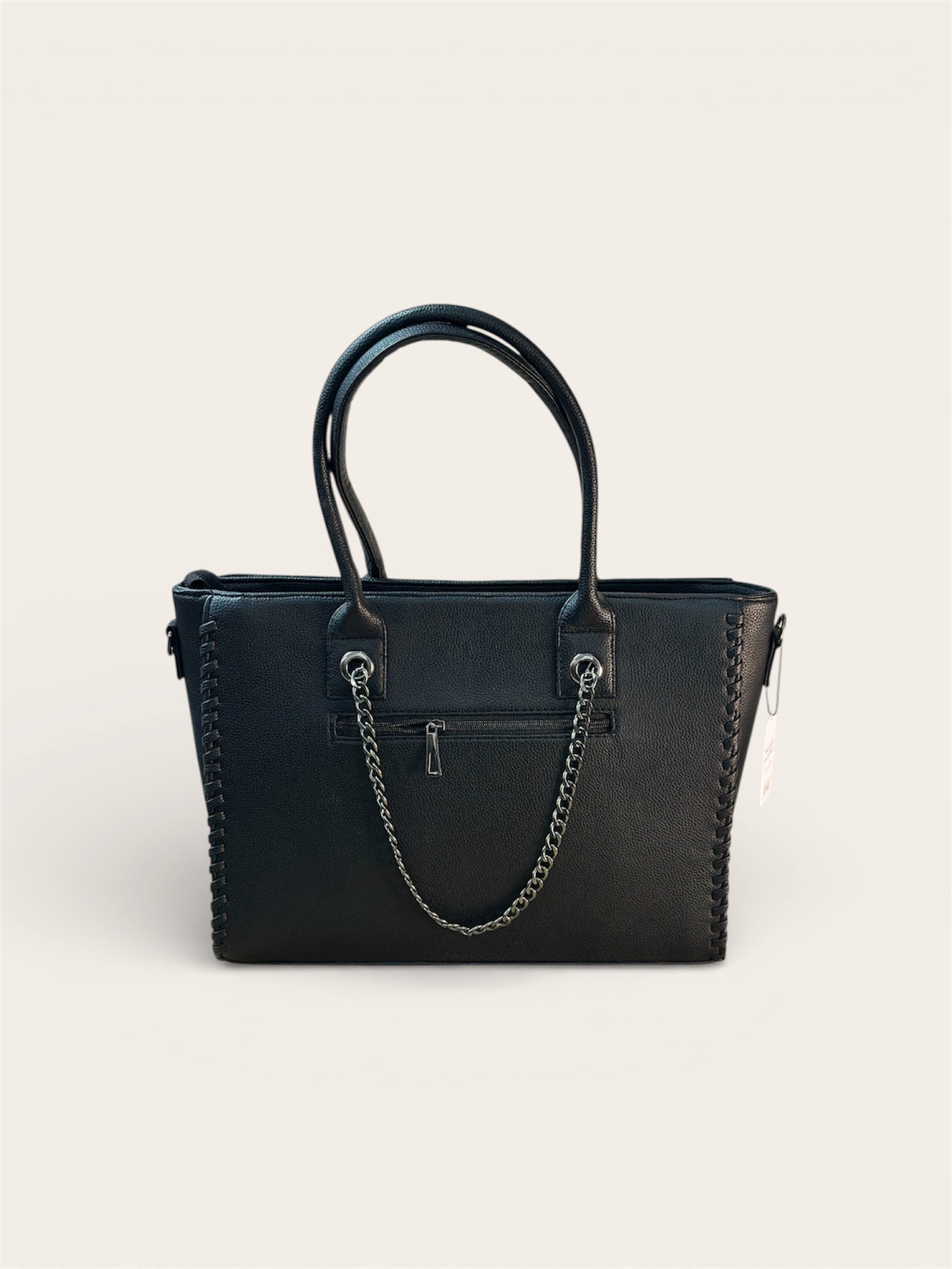 Amalam Collective Canvas Tote Bag with Chain Detail – Elegant Everyday Carry