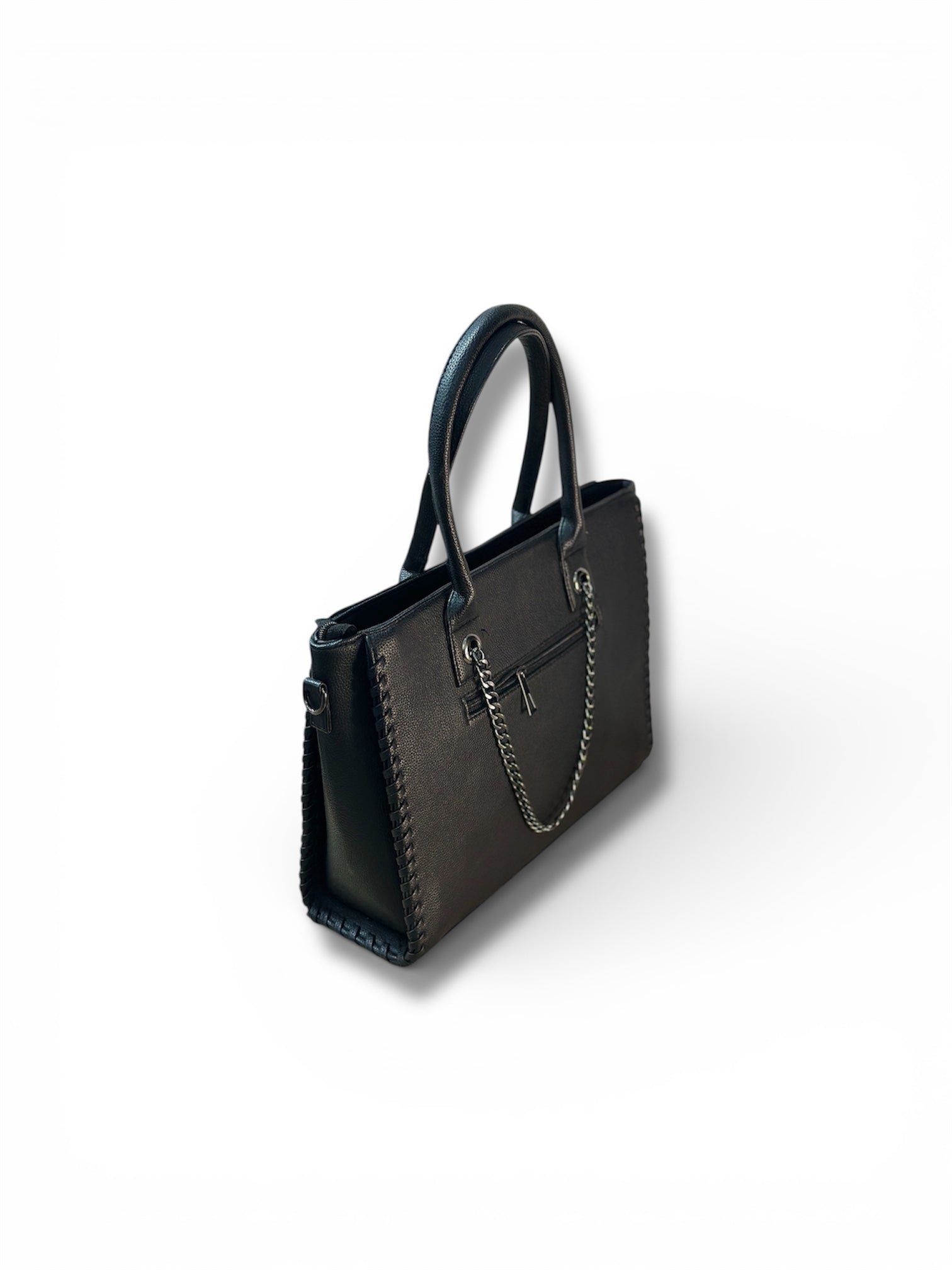 Amalam Collective Canvas Tote Bag with Chain Detail – Elegant Everyday Carry