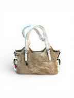 Playful Print Multi-Pocket Handbag with Zip Closure