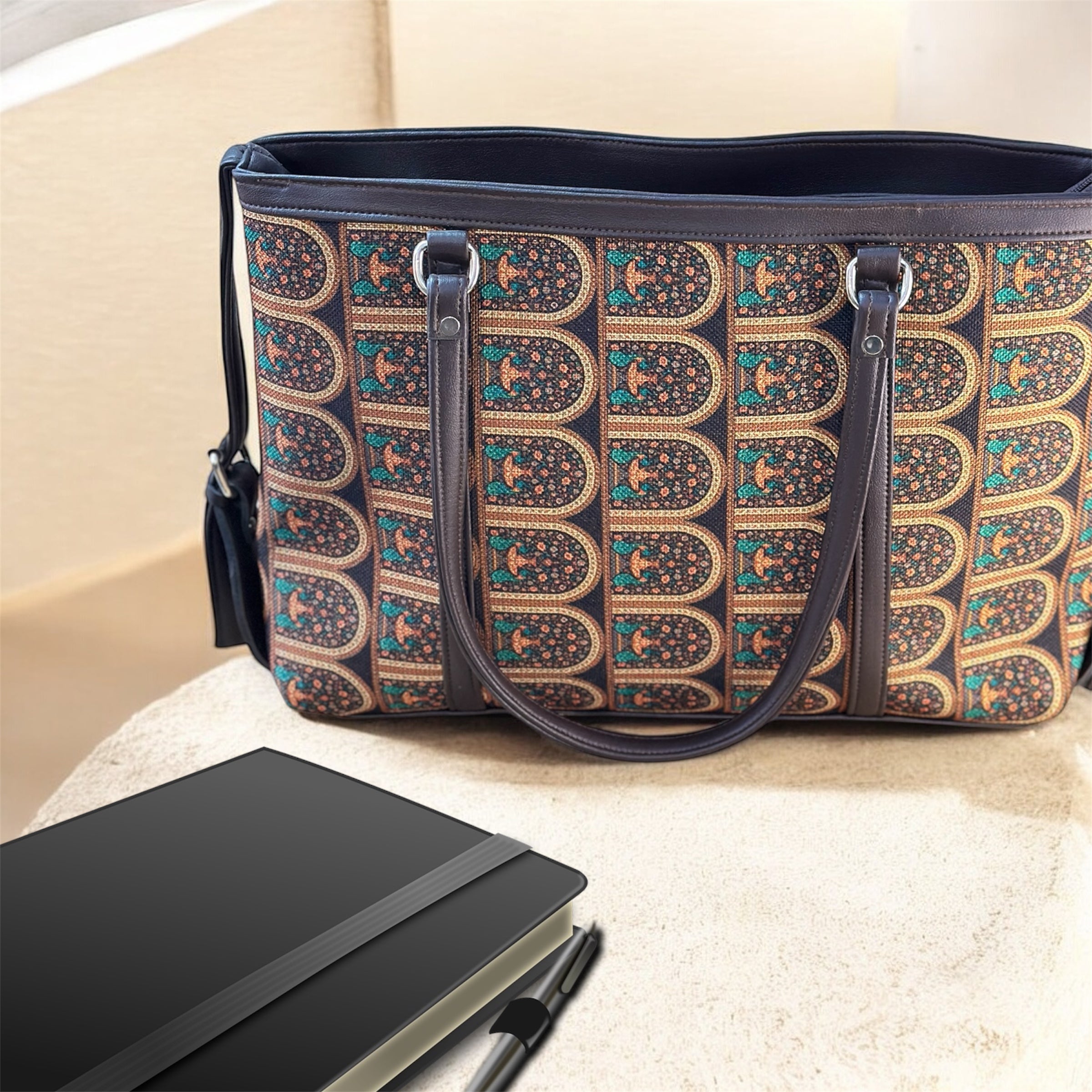 Elegant Paisley Laptop Tote Bag