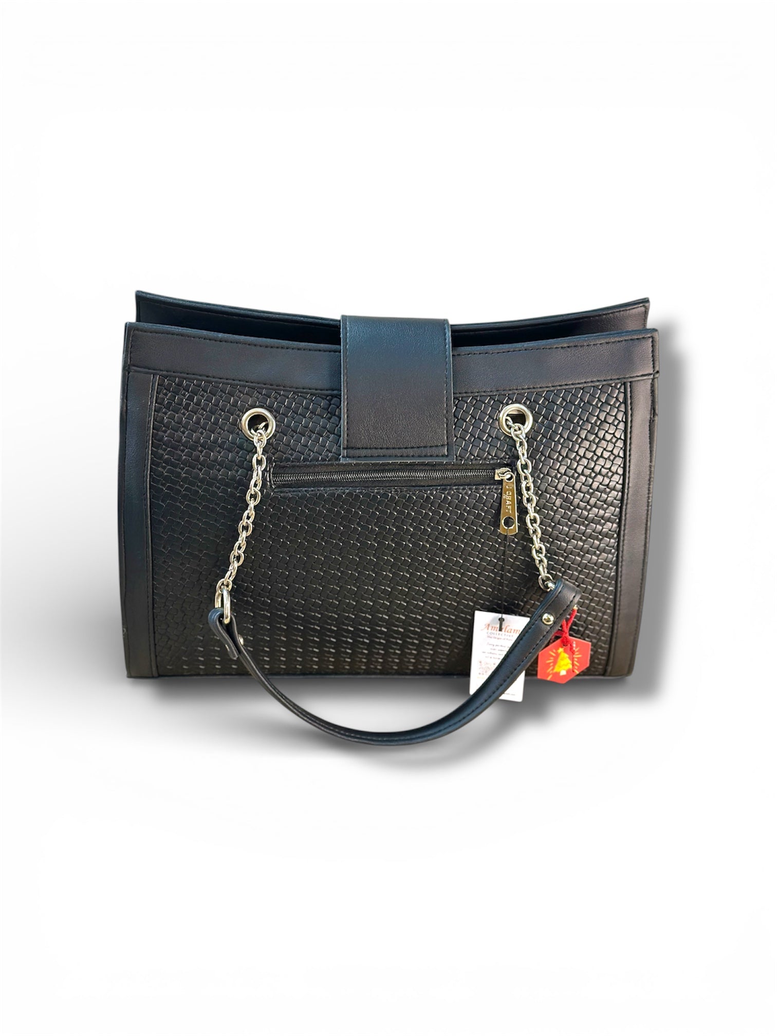 Textured Chain Handle Women’s Handbag