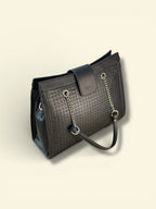 Textured Chain Handle Women’s Handbag